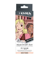 Pennarello Aqua Brush Duo - skin tones - Lyra - conf. 6 pezzi