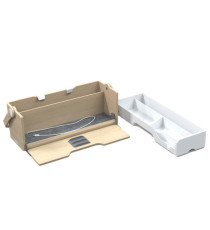 Organizer portatile da scrivania Ergobox S - 42,5 x 23 x 15 cm - legno/PET/ABS - legno/bianco/grigio - Alba