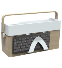 Organizer portatile da scrivania Ergobox S - 42,5 x 23 x 15 cm - legno/PET/ABS - legno/bianco/grigio - Alba