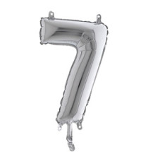 Palloncino - numero 7 - H 36 cm - mylar - argento - Big party