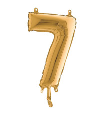Palloncino - numero 7 - H 36 cm - mylar - oro - Big party