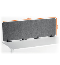 Pannello divisorio da scrivania EFFECT - feltro - pieghevole - 1,6 m - Durable