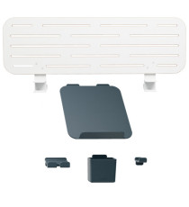 Pannello forato grande - per scrivanie compatte Sit-Stand - con supporto PC/Smartphone, portapenne e gancio - 80 x 25 x