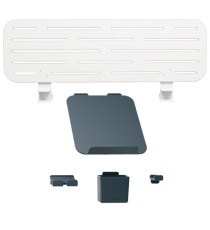 Pannello forato grande - per scrivanie compatte Sit-Stand - con supporto PC/Smartphone, portapenne e gancio - 80 x 25 x