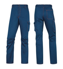 Pantalone da lavoro Panostrpa - sargia/poliestere/cotone/elastan - taglia M - blu/arancio - Deltaplus