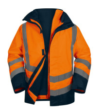 Parka 5 in 1 Optimum 3 alta visibilità - taglia L - arancio fluo - Deltaplus