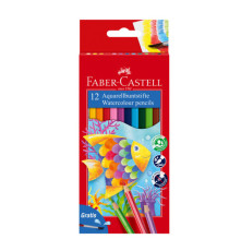 Pastelli acquerellabili - diametro mina 3,30 mm - colori assortiti - Faber-Castell - astuccio 12 pezzi