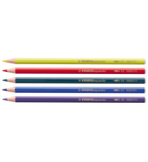 Pastello Aquacolor 1612 - tratto 2,80 mm - colori assortiti - Stabilo - astuccio in metallo 12 pezzi