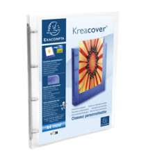 Raccoglitore personalizzabile Kreacover - A4 Maxi - 4 anelli tondi 15 mm - dorso 2 cm - PP - trasparente - Exacompta