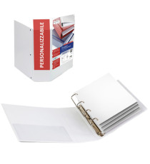 Raccoglitore personalizzabile Stelvio TI - 22 x 30 cm - 4 anelli a Q 65 mm - dorso 9 cm - bianco - Sei Rota