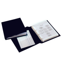 Raccoglitore Sanremo 2000 - 50 x 70 cm - 4 anelli a R 30 mm - dorso 3 cm - nero - Sei Rota