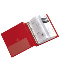 Raccoglitore Stelvio - 22 x 30 cm - 4 anelli tondi 40 mm - dorso 5,5 cm - rosso - Sei Rota