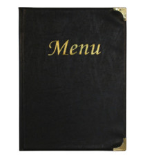 Portamenù Basic - A4 - 31,5 x 24 cm - PVC - nero - 4+2 buste fisse incluse - Securit