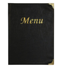 Portamenù Basic - A4 - 31,5 x 24 cm - PVC - nero - 4+2 buste fisse incluse - Securit