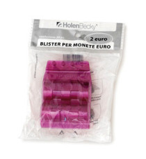 Portamonete - PVC - 2 euro - viola - HolenBecky - blister 20 pezzi