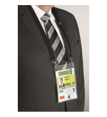 Portanome A6 per eventi - cordoncino nero - Durable - conf. 10 pezzi