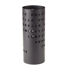 Portaombrelli - diametro 18 cm - H 46 cm - metallo verniciato - fantasia lettere - nero - King collection
