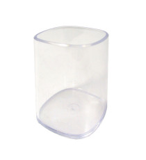 Portapenne a bicchiere - 6,5 x 6,5 x 9,5 cm - trasparente - Arda