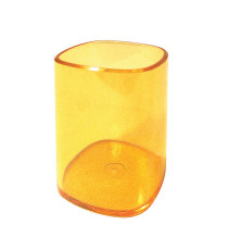 Portapenne a bicchiere - 6,5 x 6,5 x 9,5 cm - trasparente arancio - Arda