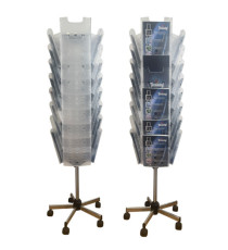 Portariviste girevole da terra Carousel Stacker - 24 vaschette A4 - Tecnostyl