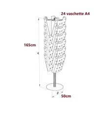Portariviste girevole da terra Carousel Stacker - 24 vaschette A4 - Tecnostyl