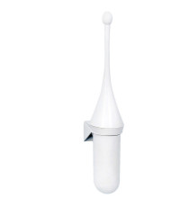 Portascopino per bagno - da parete - ABS - 7,2x15x48 cm - bianco - Mar Plast