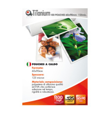 Pouches - business card - 60x90 mm - 2x125 micron - Titanium - conf. 100 pezzi