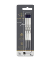 Refill sfera QuinkFlow - punta media - metallo - nero - Parker - blister 3 pezzi