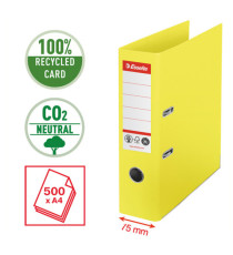 Registratore a leva - CO2 neutral - A4 - dorso 75 mm - giallo - Esselte