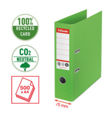 Registratore a leva - CO2 neutral - A4 - dorso 75 mm - verde - Esselte