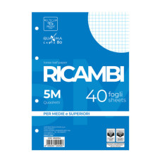 Ricambi forati Quaxima - A5 - 5 mm - 80 gr - Pigna - conf. 40 pezzi