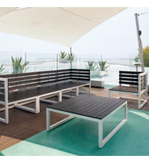 Poltrona Salotto Quick - angolare destro - 66 x 70 x 70 cm - alluminio/legno - King Collection
