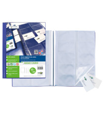 Porta biglietti da visita Asso Card - 21 x 29,7 cm - 10 buste con 10 tasche ciascuna - blu - Sei Rota