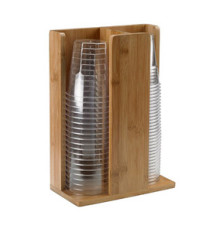 Portabicchieri -  in bamboo - 21x11x30 cm - colore naturale - Leone