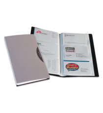 Portabiglietti da visita Office Suites - 240 tasche - con custodia - 11,4x19,2 cm - silver - Fellowes