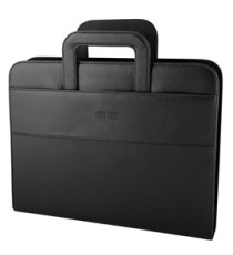 Portablocco - similpelle - c/anelli - nero - 28,5x36 cm - City Time