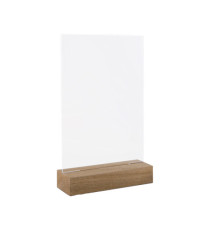 Portadepliant -  verticale - con base in legno - 15 x 21 cm - acrilico - Lebez