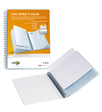 Portalistini personalizzabile Uno Spiro TI - con spirale - 22x30 cm - 40 buste - blu - Sei Rota