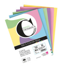 Risma carta Cromatica - A4 - 160 gr - colori assortiti tenui - 100 fogli - CWR
