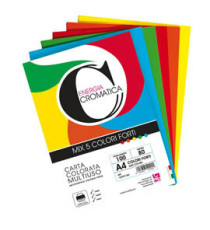 Risma carta Cromatica - A4 - 80 gr - colori assortiti forti - 100 fogli - CWR