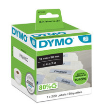Rotolo 220 etichette LW 990170 - 12 x 50 mm - carta - cartelle sospese - bianco - Dymo