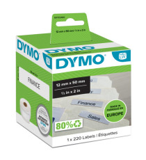 Rotolo 220 etichette LW 990170 - 12 x 50 mm - carta - cartelle sospese - bianco - Dymo