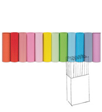 Rotolo carta regalo - 2 m x 70 cm - fantasie righe e pois - Rex Sadoch - espositore 50 pezzi