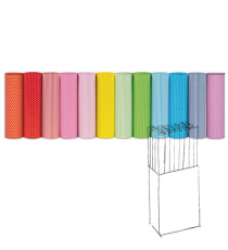 Rotolo carta regalo - 2 m x 70 cm - fantasie righe e pois - Rex Sadoch - espositore 50 pezzi