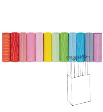 Rotolo carta regalo - 2 m x 70 cm - fantasie righe e pois - Rex Sadoch - espositore 50 pezzi