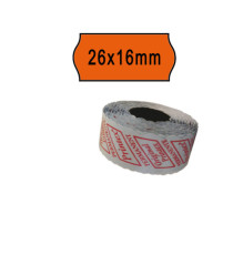 Rotolo da 1000 etichette a onda per Printex Smart 16/2616 e Z Maxi 6/2616 - 26x16 mm - adesivo permanente - arancio - Pr