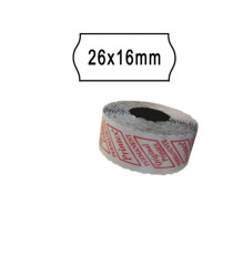 Rotolo da 1000 etichette a onda per Printex Smart 16/2616 e Z Maxi 6/2616 - 26x16 mm - adesivo permanente - bianco - Pri