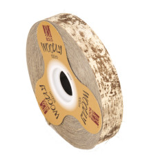 Rotolo nastro Woodly - corteccia/avorio - 24mm x 100mt - Bolis