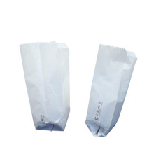 Sacchetti - carta kraft - 15 x 30 cm - soffietti laterali 11 cm - bianco - Favorit - conf. 100 pezzi