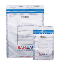 Sacchetti di sicurezza Safe Bag - per corrieri - B4 - 25,6 x 37 + 4 cm - PE - bianco - Bong Packaging - conf. 100 pezzi